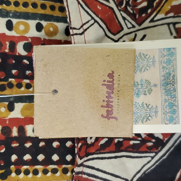 NWT Fabindia Hand Block Print Tunic with Pockets - Picture 6 of 11